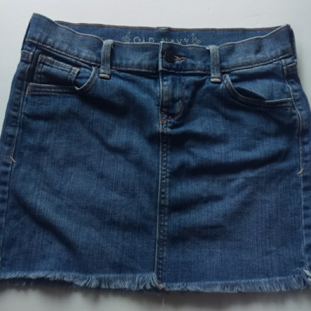 Old navy denim distressed Jean skirt - Picture 4 of 8